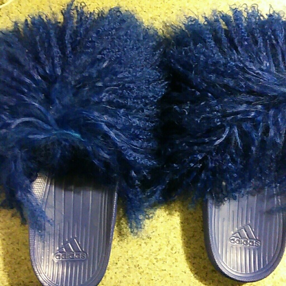 adidas fur slides